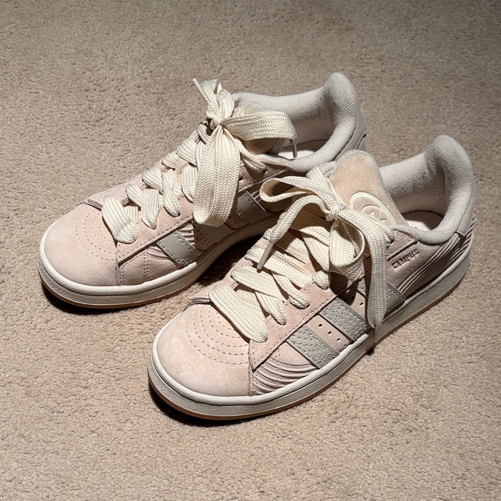 Adidas Campus Soft Pink Suede Low-Top Sneakers